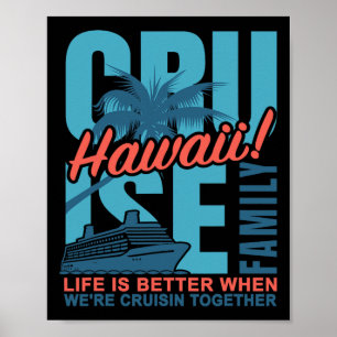 Affiche Tenue assortie de croisière familiale à Hawaï Mign