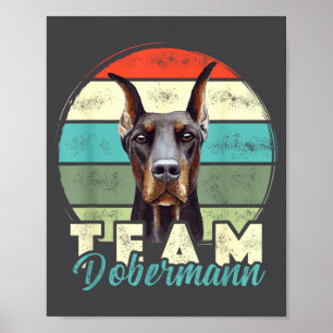 Affiche Tenue de chien Doberman Rétro Vintage Doberman