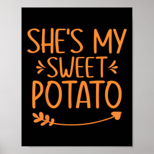 Affiche Tenue de couple assortie pour Thanksgiving Patate