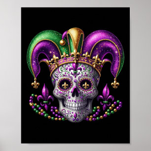 Affiche Tenue de crâne de sucre de Mardi Gras Costume Homm