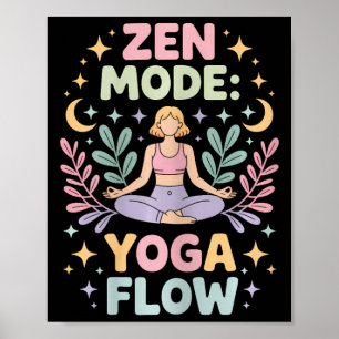 Affiche Tenue de méditation rétro de yoga en mode Zen pour
