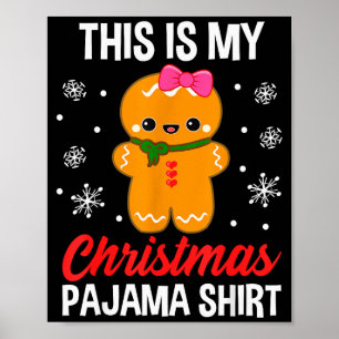 Affiche Tenue de pyjama homme en pain d'épice de Noël drôl