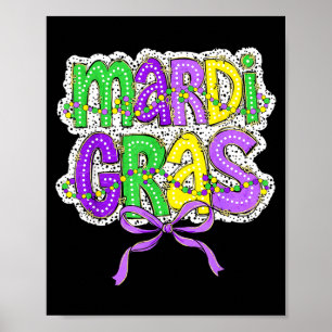 Affiche Tenue drôle de défilé de Mardi Gras Chapeau de bou