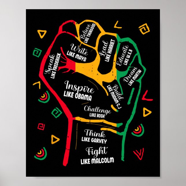 Affiche Tenue Poing de Black History Month pour Femmes  (Devant)