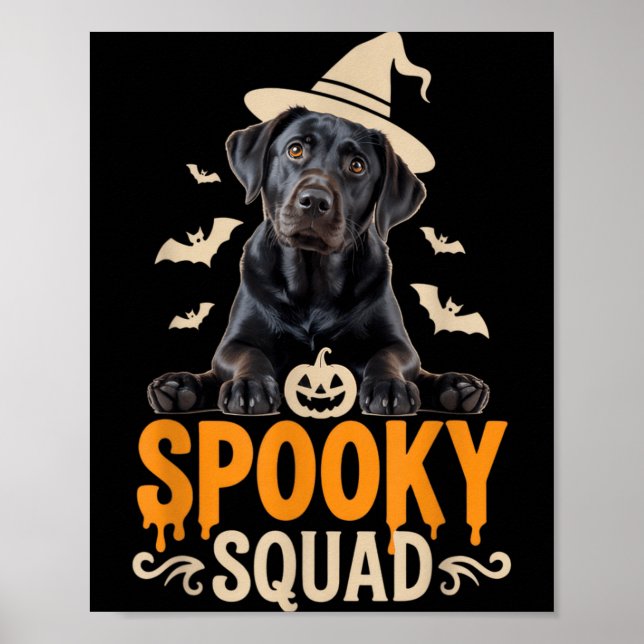 Affiche Tenue pour Labrador noir de Spooky Squad Halloween (Devant)