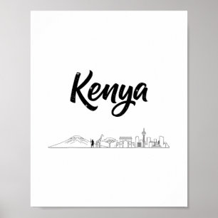Affiche Tenues de vacances de voyage de Kenya Skyline 
