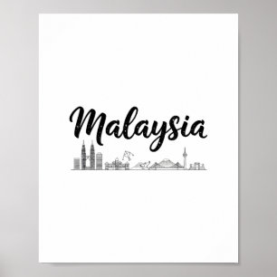 Affiche Tenues de voyage de vacances de la skyline de Mala