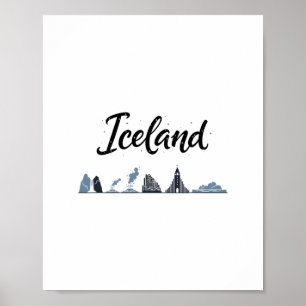 Affiche Tenues de voyage de vacances de la skyline d'Islan