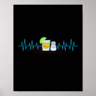 Affiche Tequila Lime Salt Heartbeat Funny Cinco De Mayo Wi