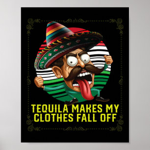 Affiche Tequila Met Mes Vêtements Tomber Du Tequil Alcooli