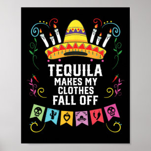 Affiche Tequila Met Mes Vêtements Tomber Du Tequil Alcooli