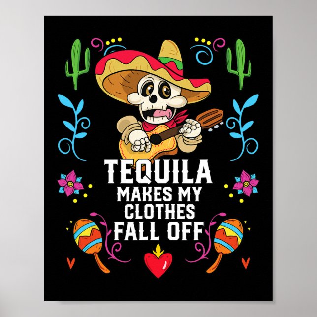 Affiche Tequila Met Mes Vêtements Tomber Du Tequil Alcooli (Devant)