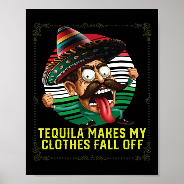 Affiche Tequila Met Mes Vêtements Tomber Du Tequil Alcooli (Devant)
