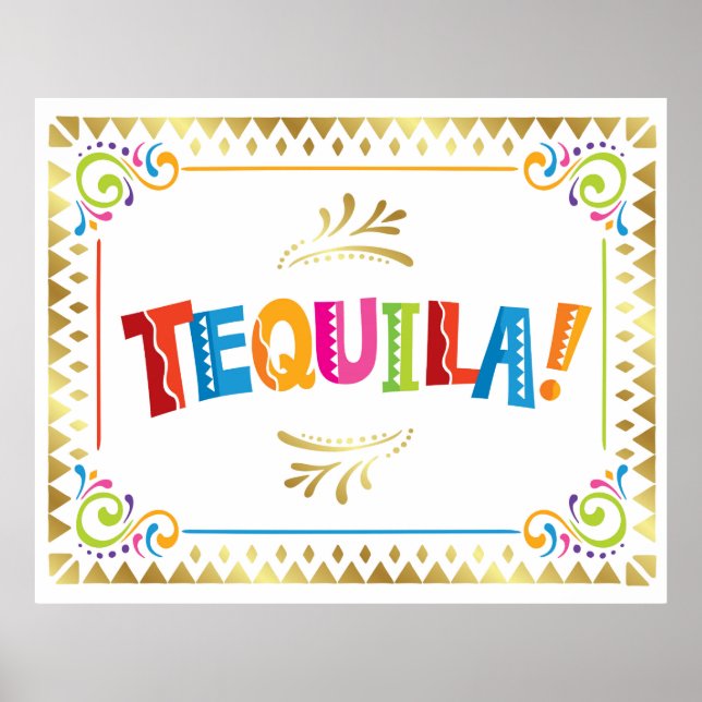 Affiche TEQUILA ! Panneau Fiesta Party (Devant)