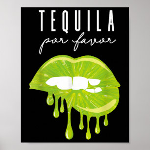 Affiche Tequila Por Favoriser Lips Lime Adulte Boire Cinco