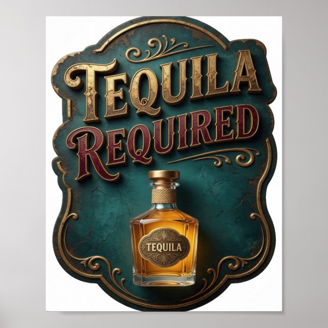 Affiche TEQUILA REQUIS Or vibrant en or (Devant)