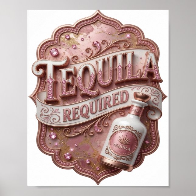 Affiche TEQUILA REQUIS Rose Élégant (Devant)
