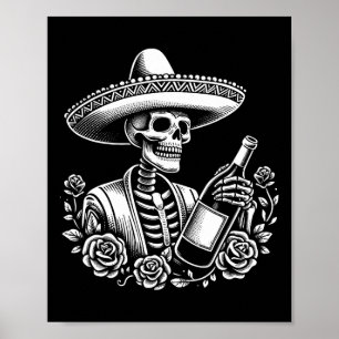 Affiche Téquila squelette vintage Mexique Dia De Los Muert