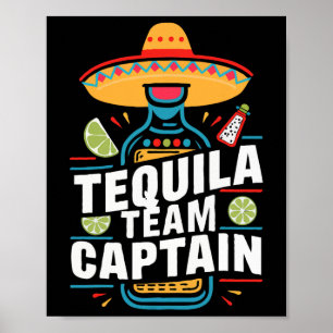 Affiche Tequila Team Capitaine Cinco De Mayo Party Fiesta