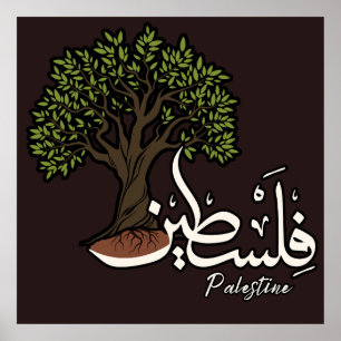 Affiche Terme arabe palestinien avec Olivier palestinien