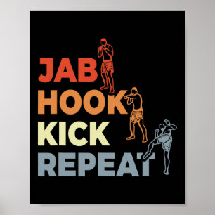 Affiche Termes de kickboxing vintage Enthousiaste de kickb