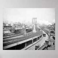 Terminal du pont de Brooklyn, 1903. Photo vintage