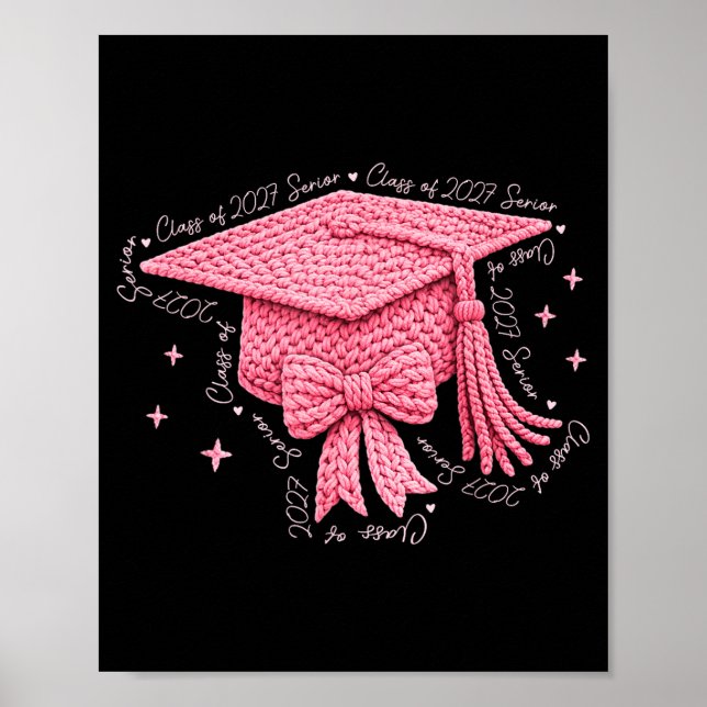 Affiche Terminale 2026 remise des diplômes coquette noeud  (Devant)