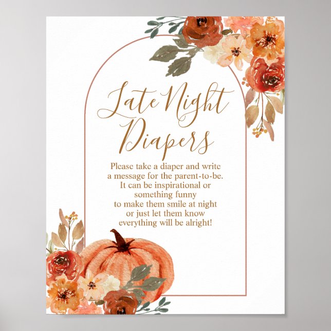 Affiche Terracota Citrouille Baby shower Diapositives de n (Devant)