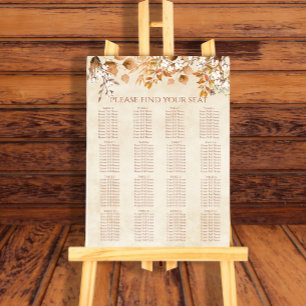 Affiche Terracotta Automne Feuilles Mariage Sein Graphique