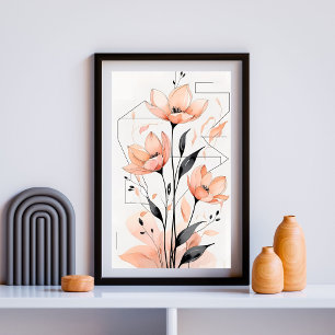 Affiche Terracotta Bloom Géométrie IV
