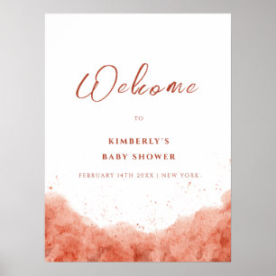 Affiche Terracotta Boho Desert Baby shower Bienvenue