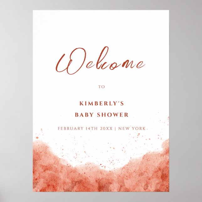 Affiche Terracotta Boho Desert Baby shower Bienvenue (Devant)