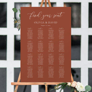 Affiche Terracotta Boho Élégant 16 table Seating Chart