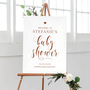 Affiche Terracotta Bold Script Baby shower Bienvenue