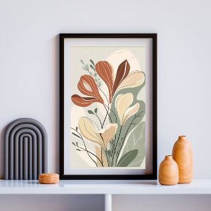 Affiche Terracotta Botanical Flow II – Organique Contempor