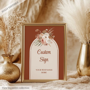 Affiche Terracotta de luxe Pampas Sage Boho Arch Personnal