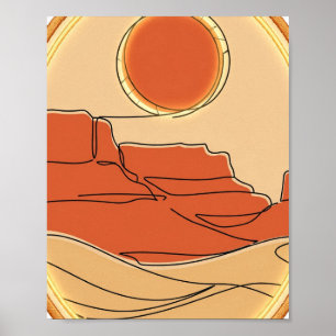 Affiche Terracotta Désert Soleil — Art en ligne minimalist