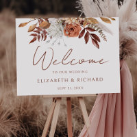 Terracotta Floral Boho Automne Mariage Bienvenue