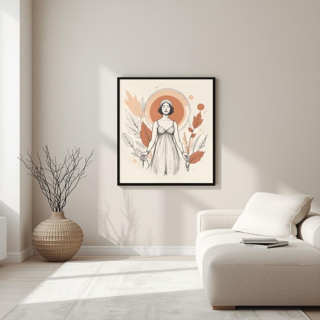 Affiche Terracotta Flow – Équilibre Botanique Abstrait I (Créateur téléchargé)