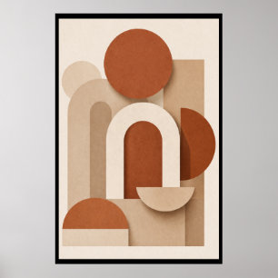 Affiche Terracotta Géométrique Minimaliste