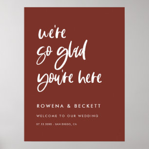 Affiche Terracotta moderne et élégante Tellement heureux q