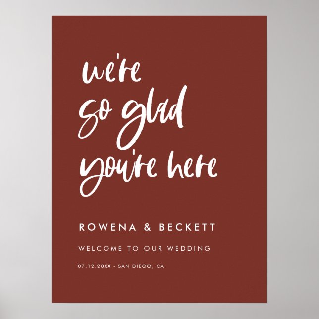 Affiche Terracotta moderne et élégante Tellement heureux q (Devant)