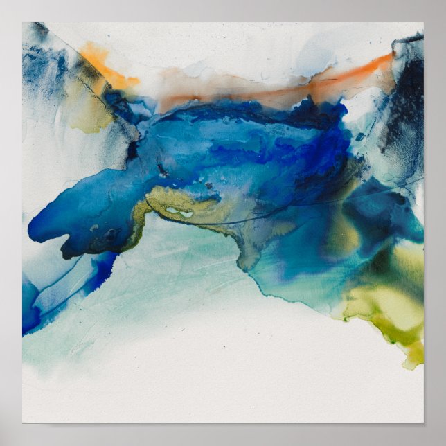 Affiche Terrain Abstrait - Bleu (Devant)