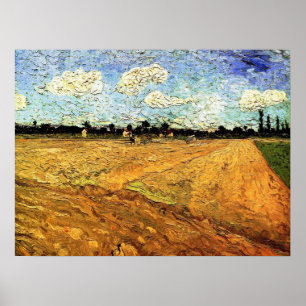 Affiche Terrain coulé (les Furrows) par Vincent van Gogh