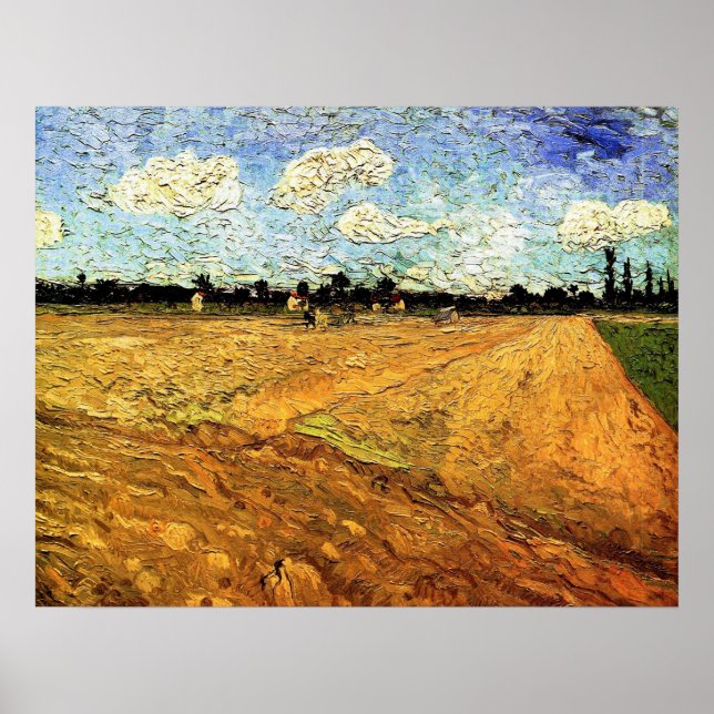 Affiche Terrain coulé (les Furrows) par Vincent van Gogh (Devant)