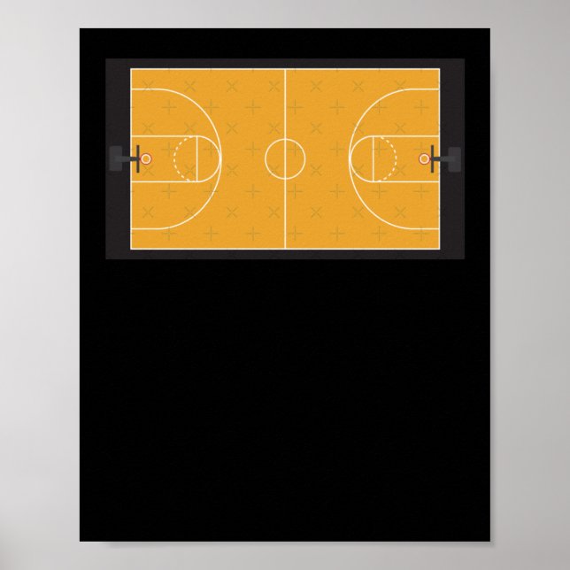 Affiche terrain de basket-ball (Devant)