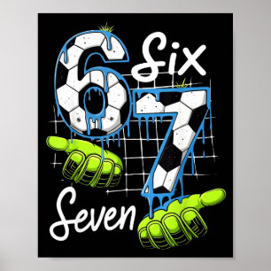Affiche Terrain de football Groovy 67 Six Seven Mème drôle