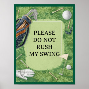 Affiche Terrain de golf avec votre propre texte sur le ver