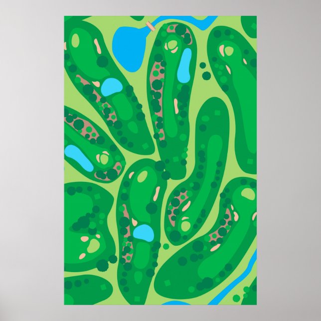 Affiche terrain de golf par golf green (Devant)