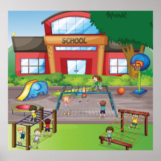 Affiche Terrain de jeu scolaire (Devant)